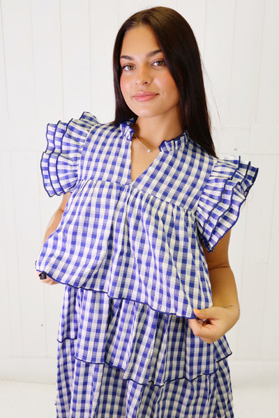 Fantastic Fawn Gingham Layer Dress