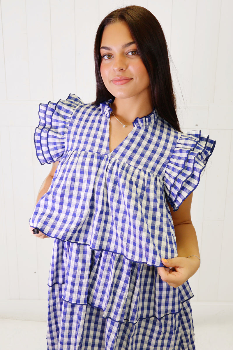 Fantastic Fawn Gingham Layer Dress