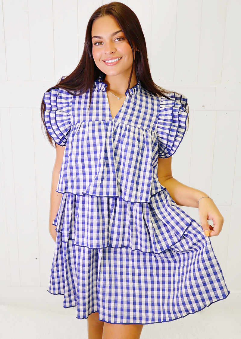 Fantastic Fawn Gingham Layer Dress