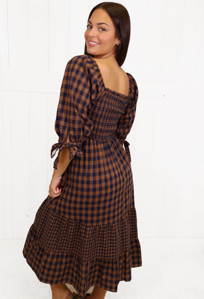 Fantastic Fawn Navy Plaid Dress