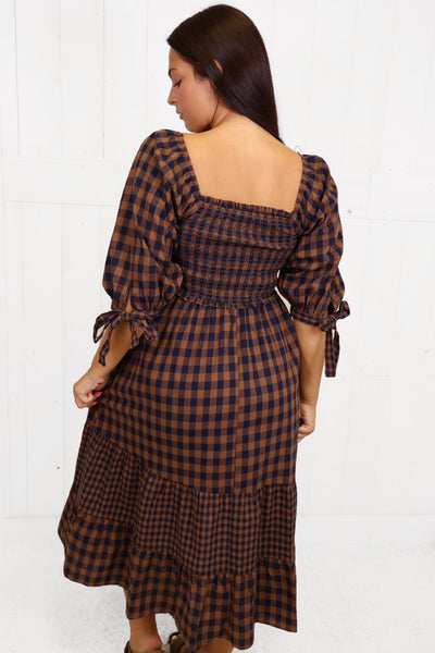 Fantastic Fawn Navy Plaid Dress