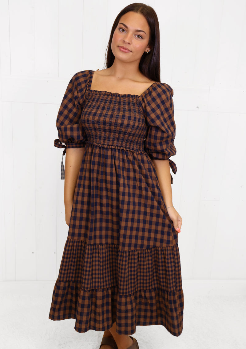 Fantastic Fawn Navy Plaid Dress