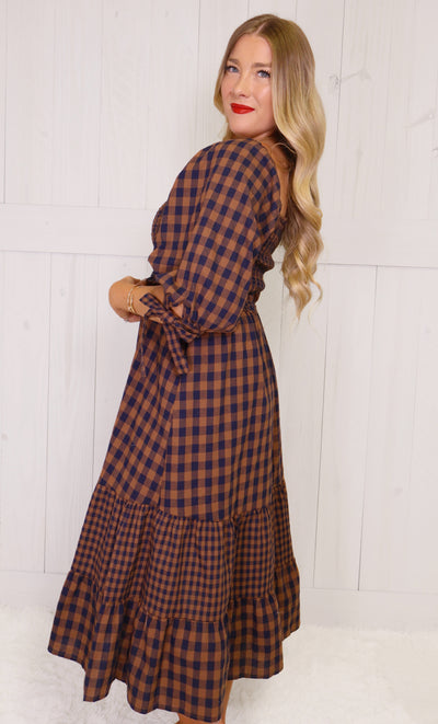 Fantastic Fawn Navy Plaid Dress