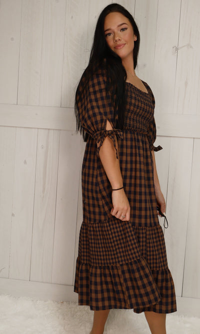 Fantastic Fawn Navy Plaid Dress