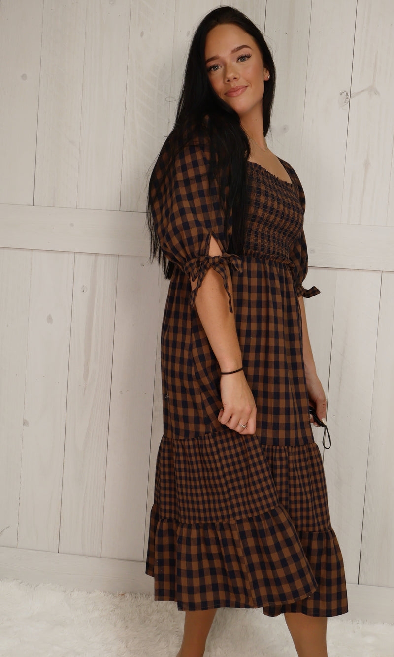 Fantastic Fawn Navy Plaid Dress