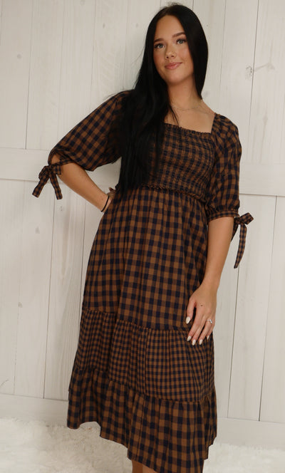 Fantastic Fawn Navy Plaid Dress