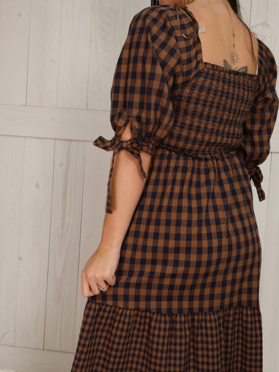Fantastic Fawn Navy Plaid Dress