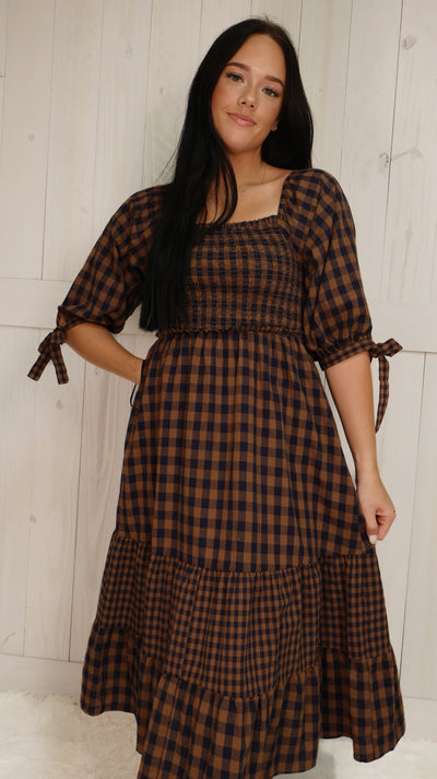 Fantastic Fawn Navy Plaid Dress