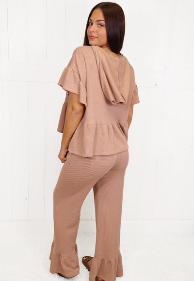 Fantastic Fawn Taupe Ribbed Set