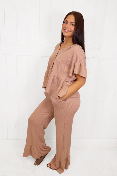 Fantastic Fawn Taupe Ribbed Set