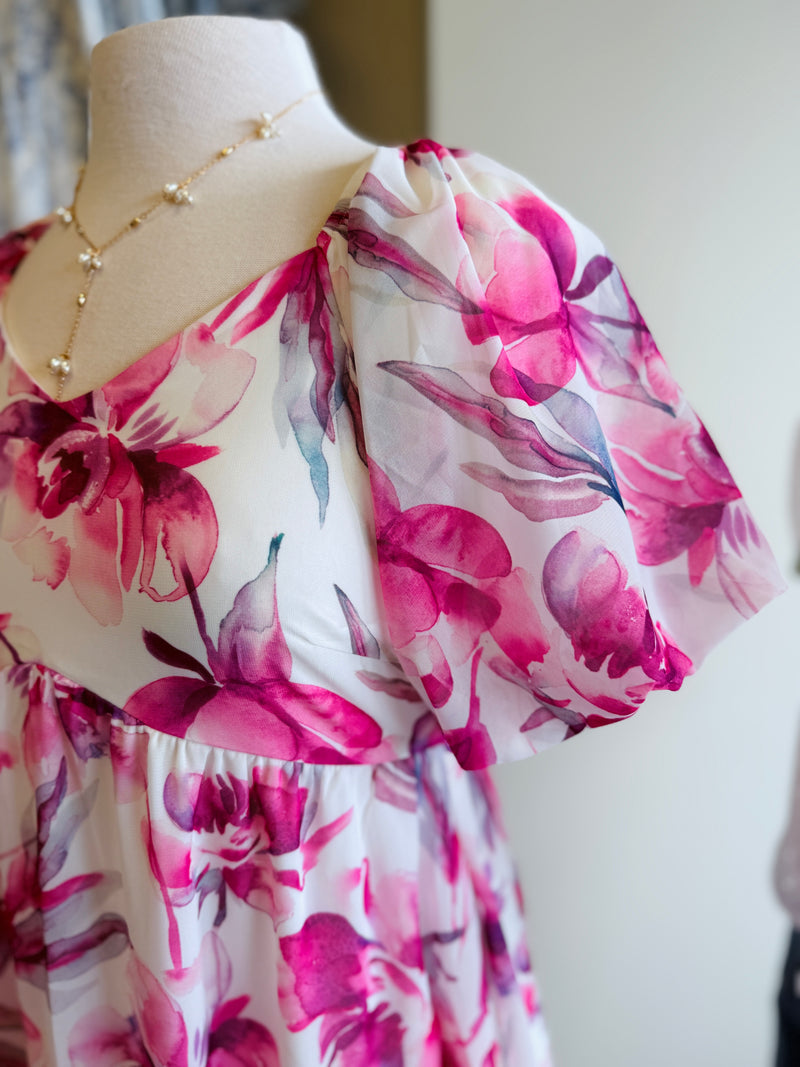 Field of Flowers Pink Maxi Dress