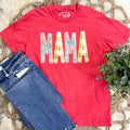 Floral Checkered Mama Graphic Tee Women's