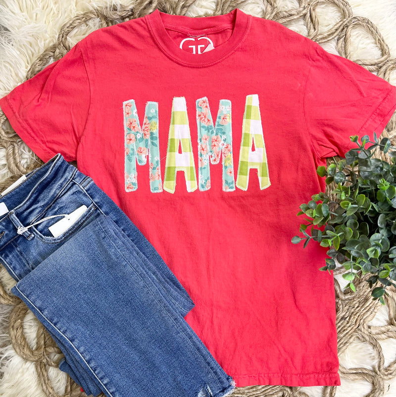 Floral Checkered Mama Tee