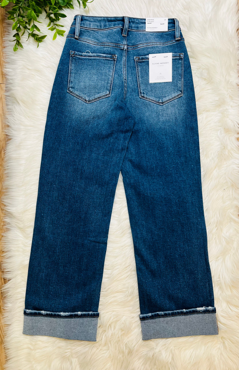 Flying Monkey Dark Stone Cuffed Jeans