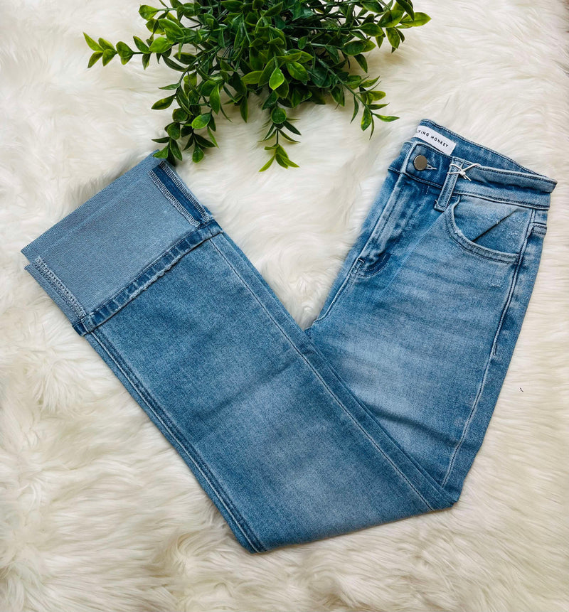 Flying Monkey High Rise Crop Slim Straight Jean