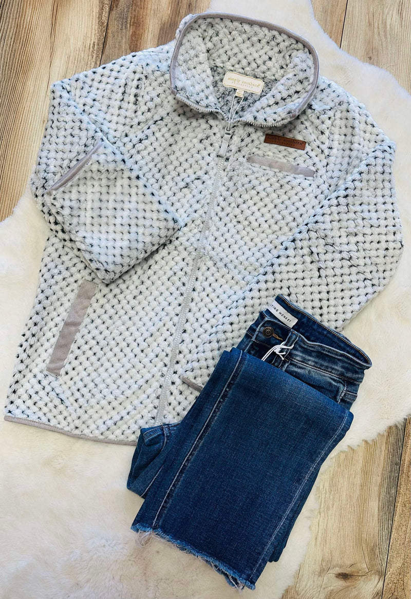 Frost Gray Simply Southern Sherpa Jacket - Pullover Sweater