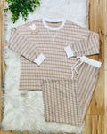 Women’s Zenana Ash Mocha Striped Ribbed Pant Set