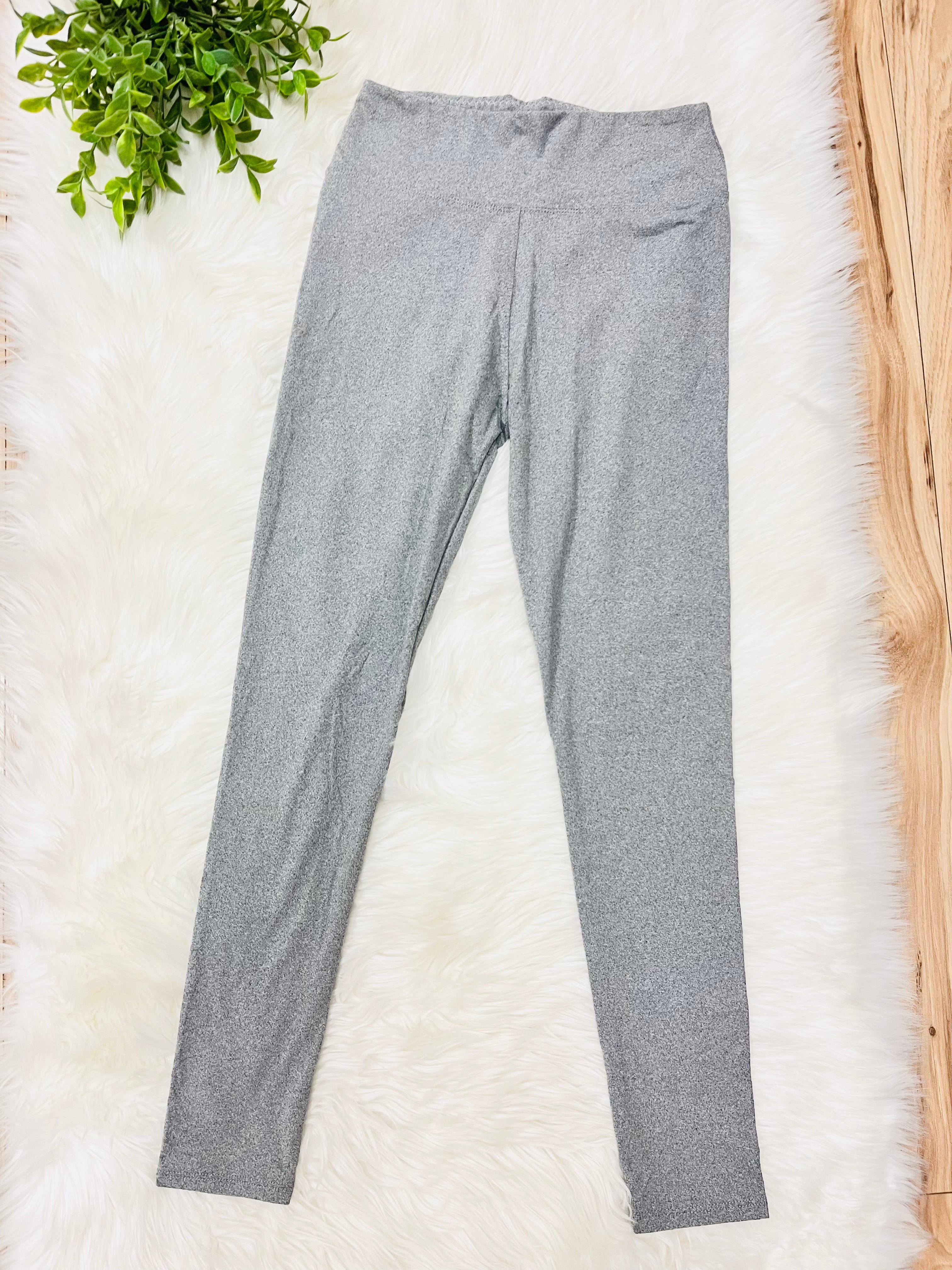 Women’s Ultra Soft Light Heather Gray Pull On Full Length Leggings