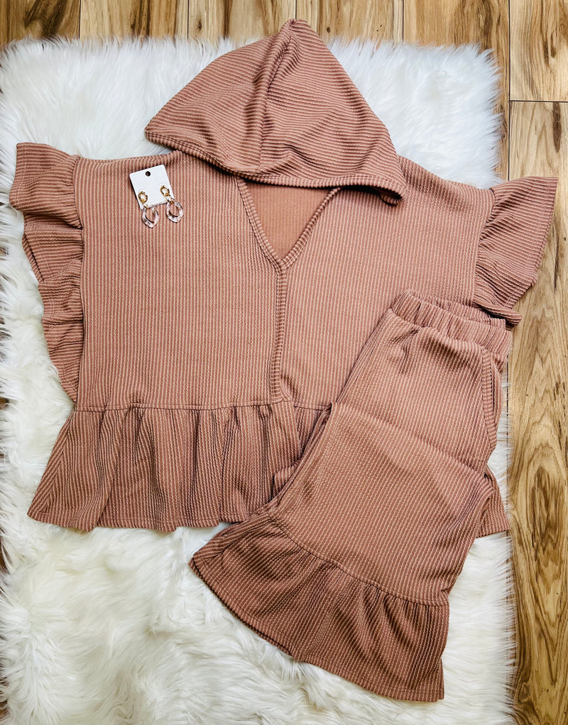 Fantastic Fawn Taupe Ribbed Set