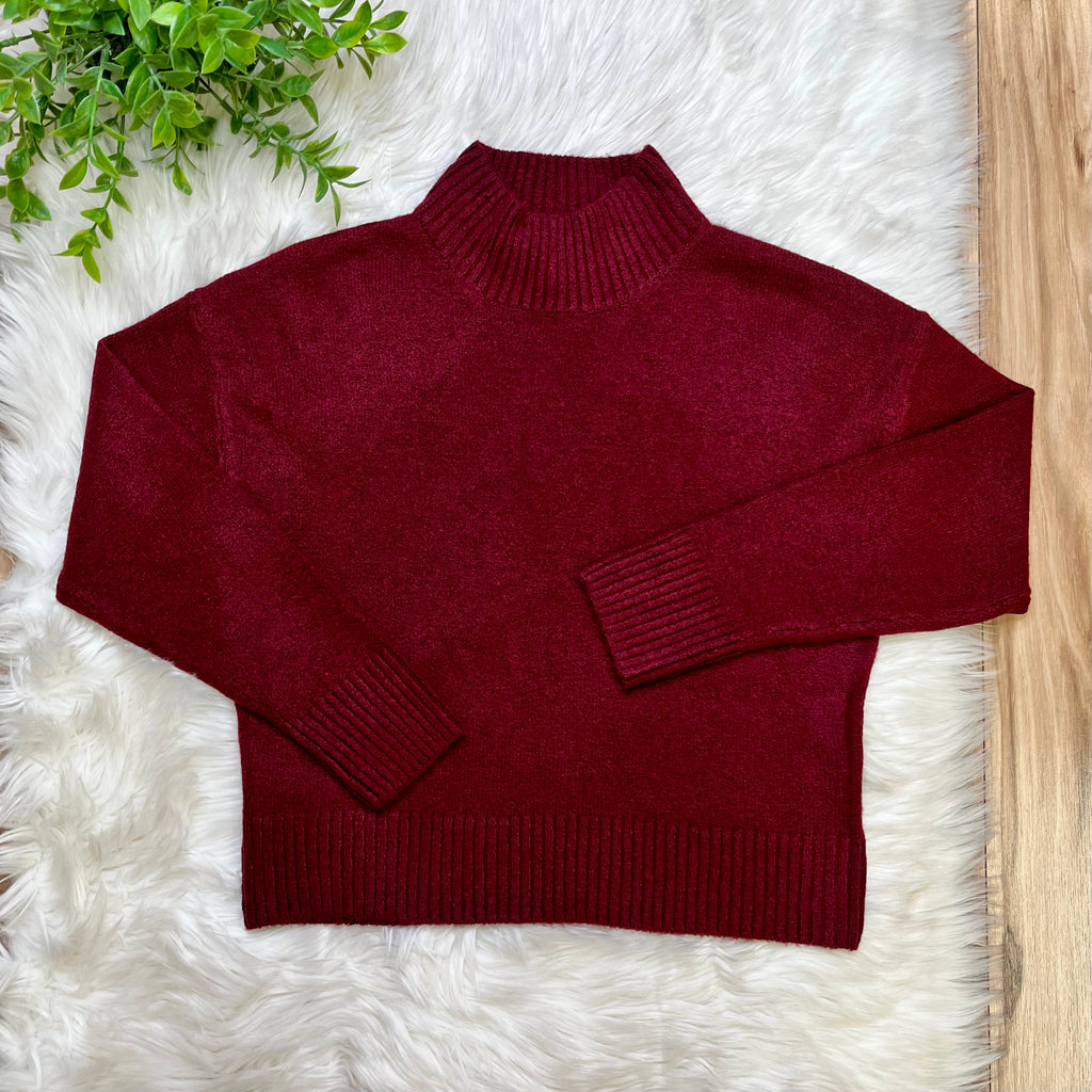 Women’s Love Tree Wine Sweater Top- True to Size