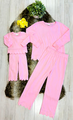 Girls Pink Scalloped Outfit