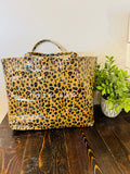 Women’s Leopard Print Vinyl Tote Bag