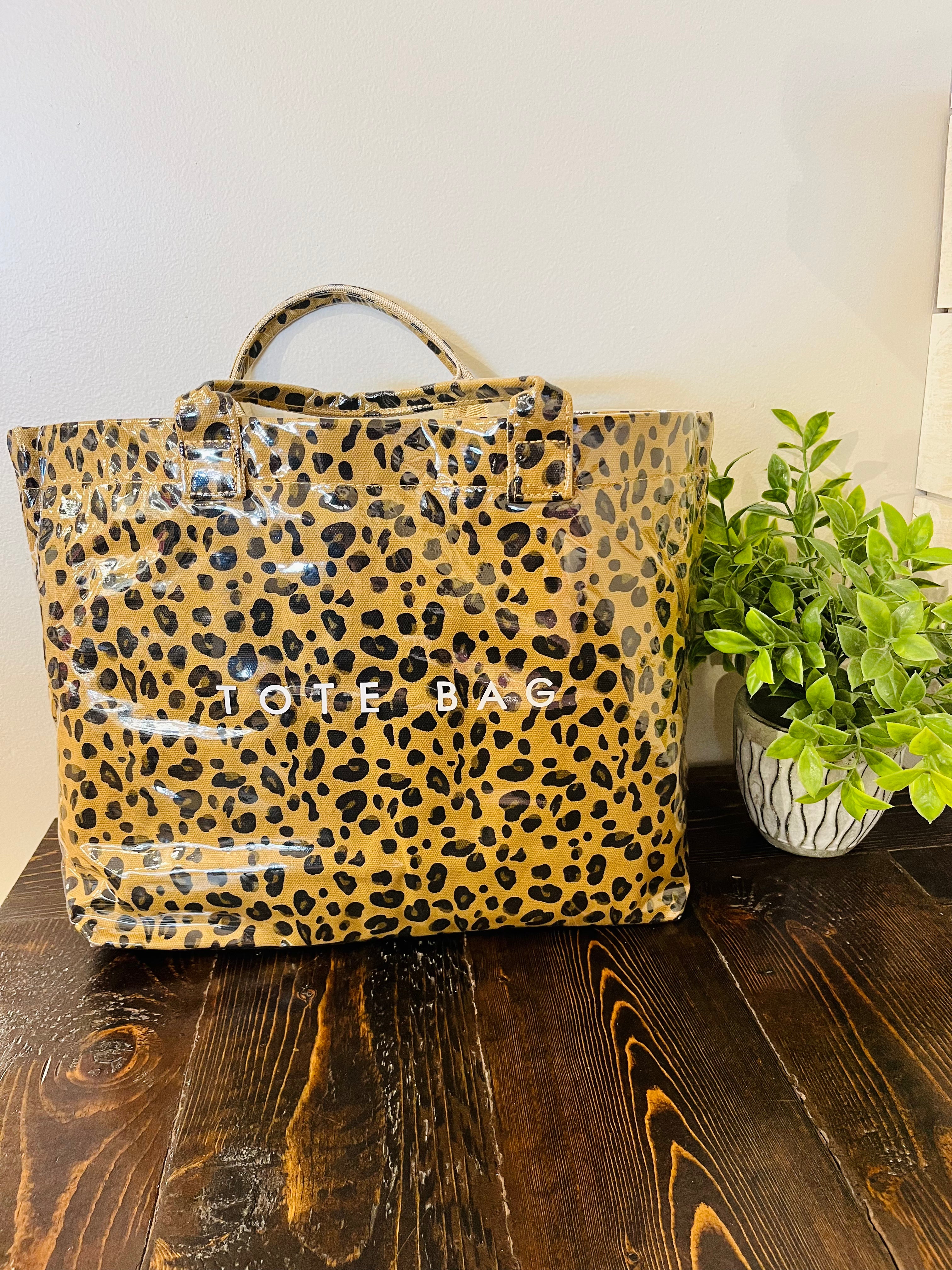 Women’s Leopard Print Vinyl Tote Bag