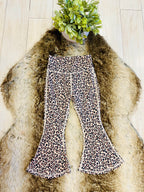 Girl’s Quarter Zip Cheetah Print Flare Pant Outfit