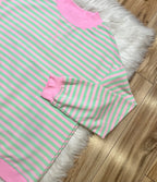 Women’s Evermmee Pink and Green Stripe Top- True to Size