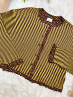Women’s Very J Brown and Yellow Stripe and Polka Dot Top- True to size