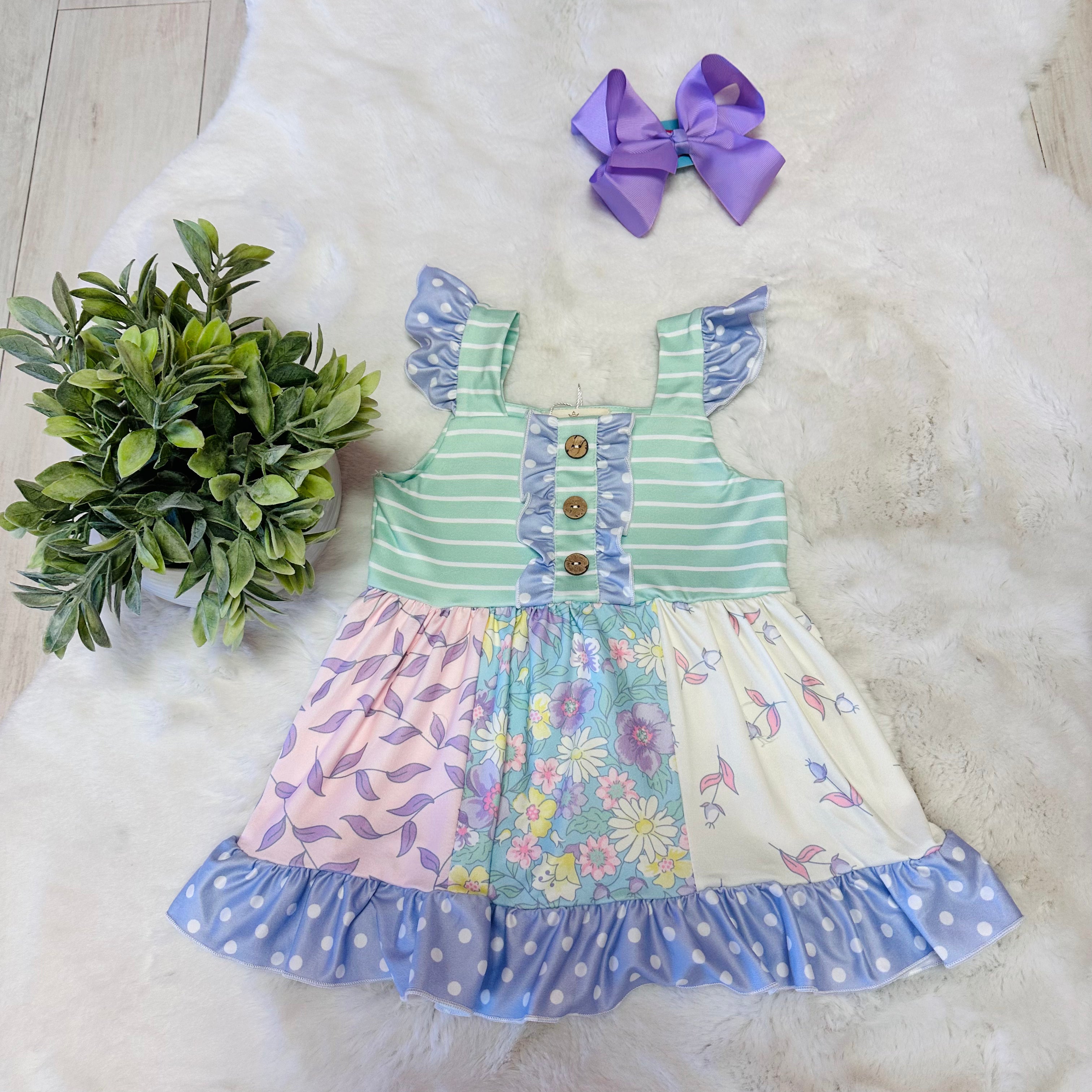 Girls Pastel Bloom Ruffle Set