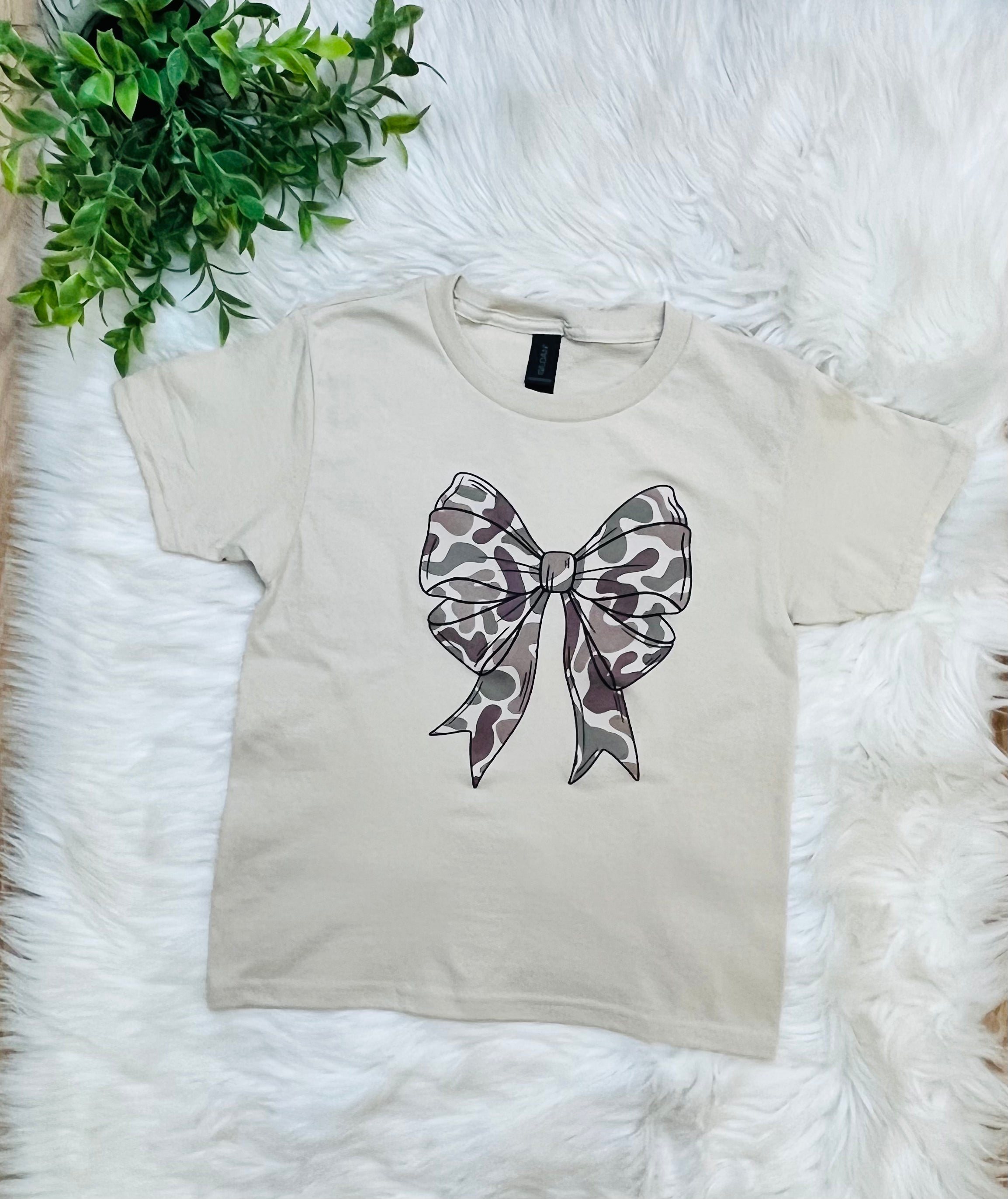 Girl’s Camo Bow Tee