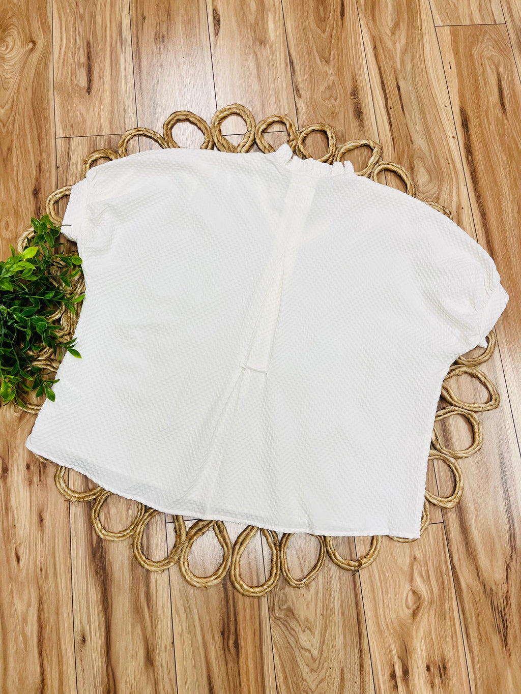 Women’s Umgee Cream Textured Button Down Top- Oversized