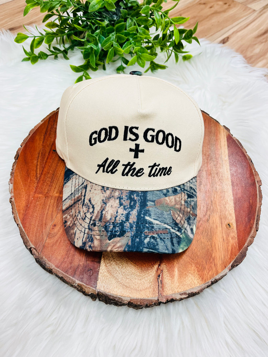 Women’s “God Is Good All The Time” Camo Hat