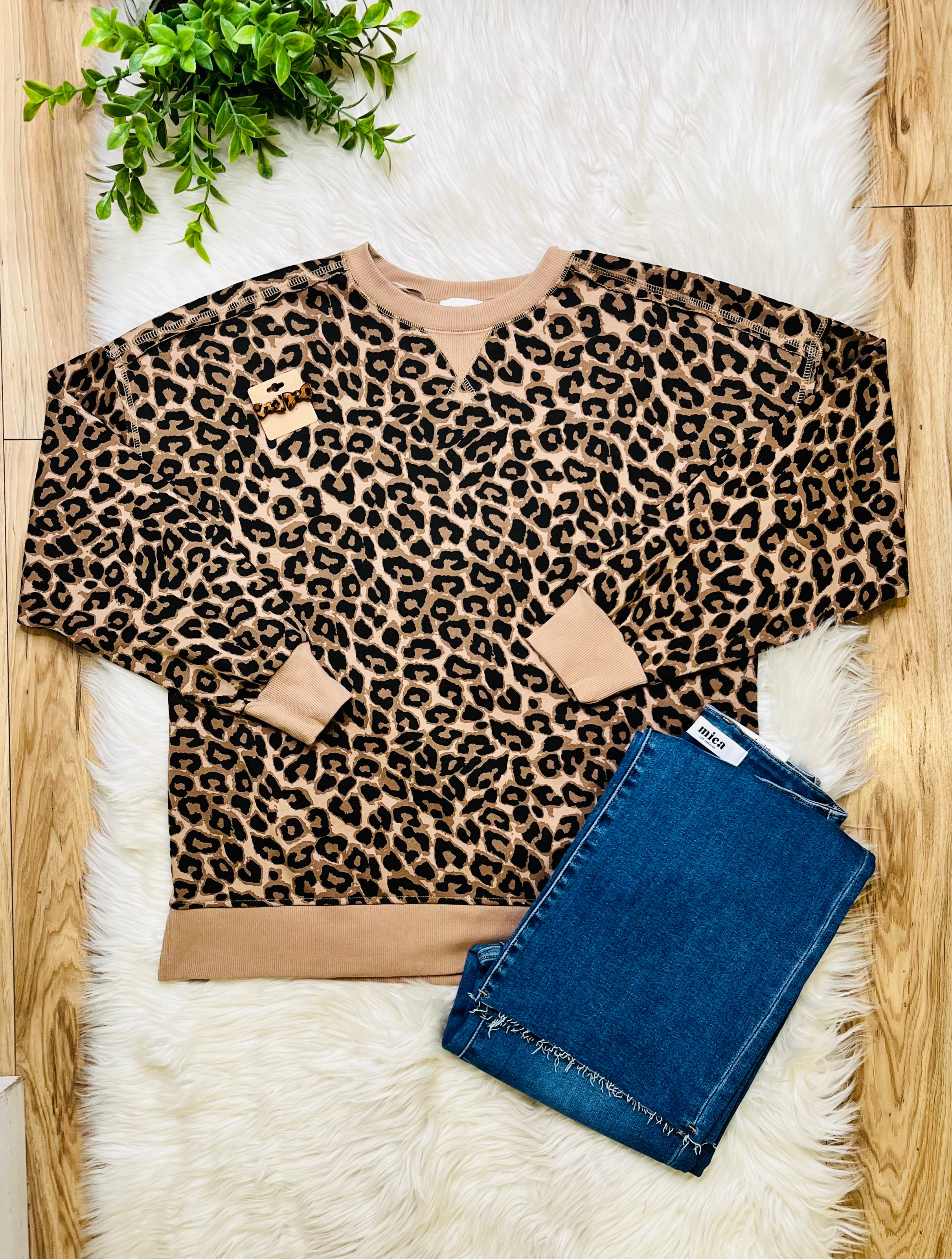 Women’s Very J Taupe Leopard Top
