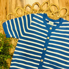 Women’s Very J Blue Stripe Button Down Sweater Top