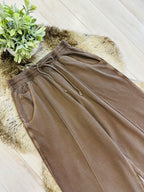 Women’s Brown Wide Leg Crop/Petite Pants by Zenana- True to Size