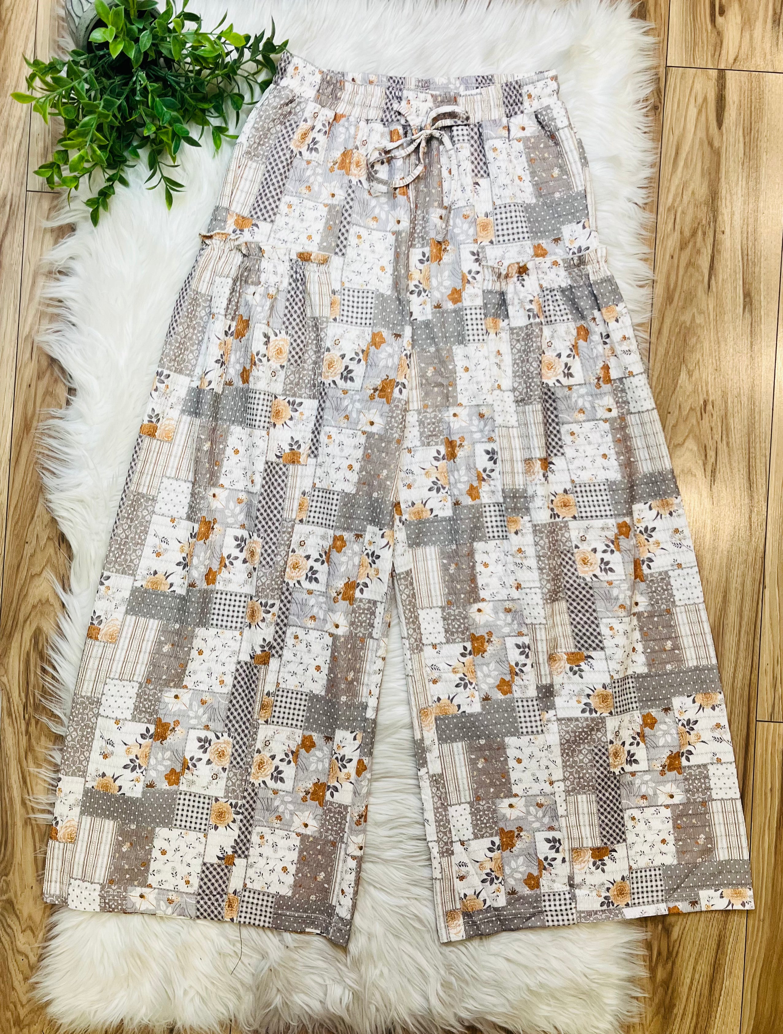 Women’s Ash Violet Patchwork Pants- Loose Fit