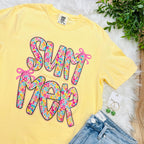 Women’s Yellow Floral Print Summer Graphic Tee