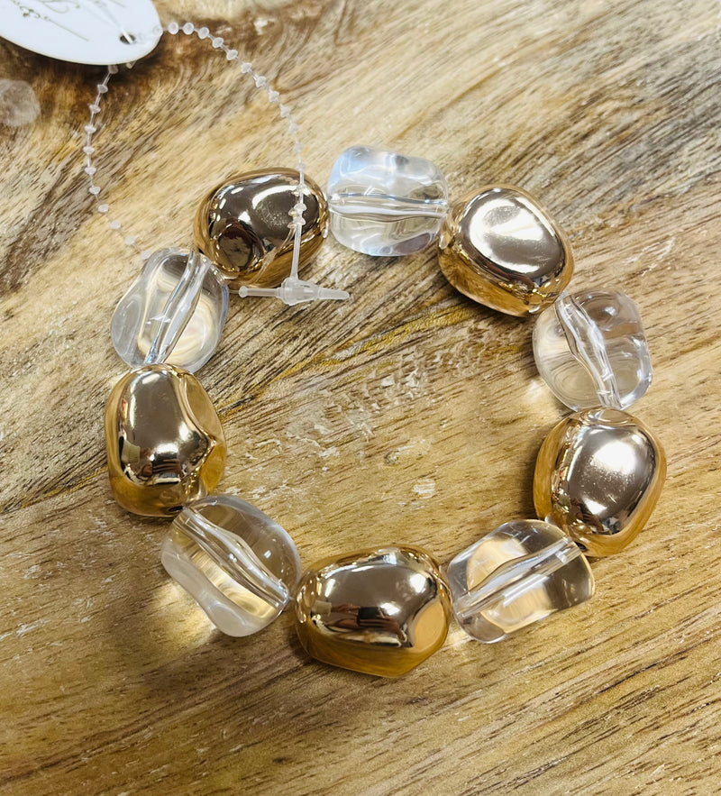 Gold and Clear Bracelet