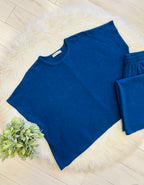 Women’s Zenana Blue Sleeveless Pant Set