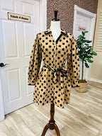 Women’s Jodifl Mocha & Black Polka Dot  dress - True to size