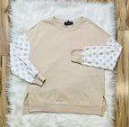 Women’s Evermmee Tan Polka Dot Sleeve Top- True to Size