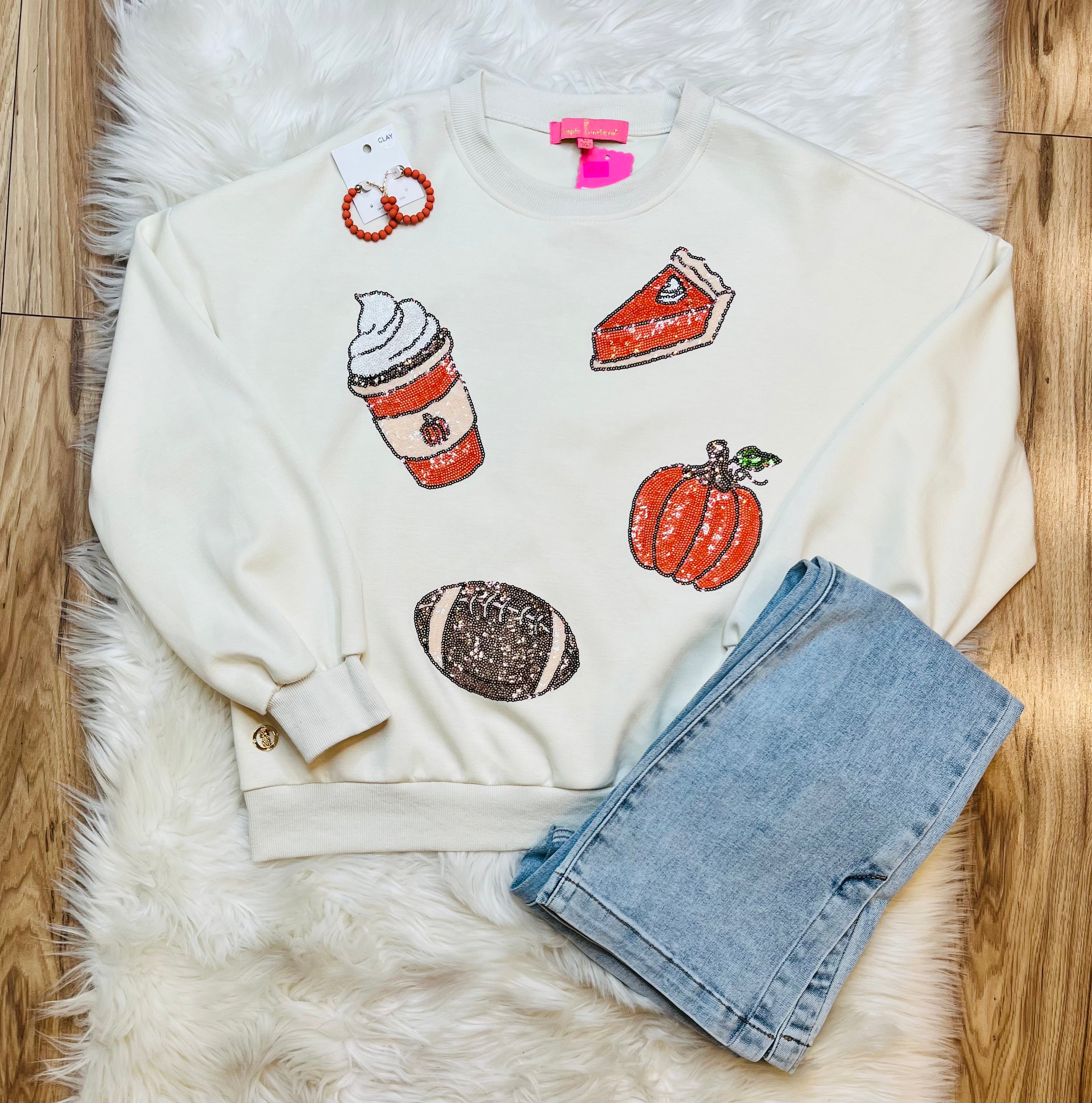 Women’s Simply Southern Fall Sequins Crewneck