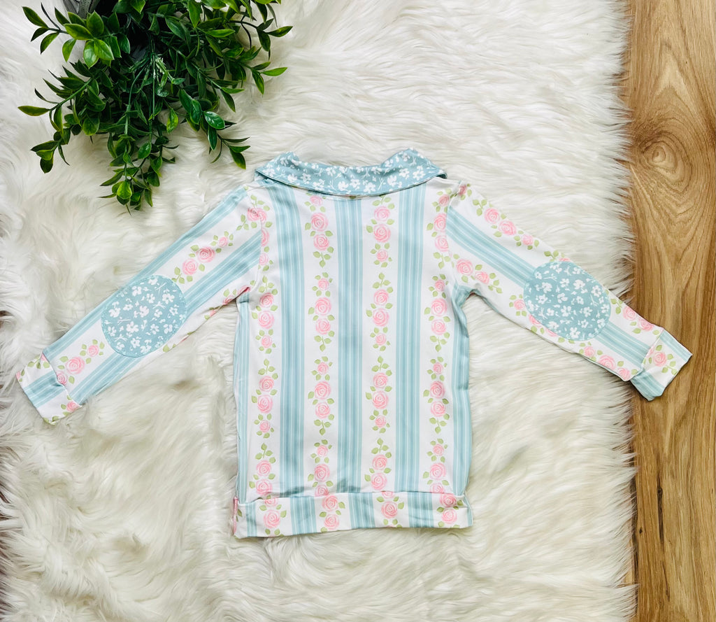 Girl’s Blue Rose Skort Outfit Set