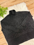 Women’s Zenana Charcoal Grey Oversized Turtle Neck Sweater Top