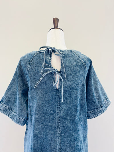Swing Hem Denim Dress with Pockets