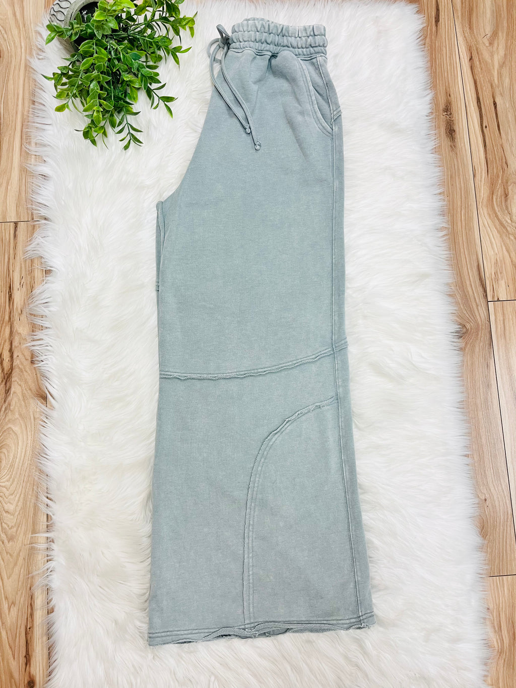 Women’s Zenana Sleet Grey Wide Leg Acid Wash Pants- Oversized