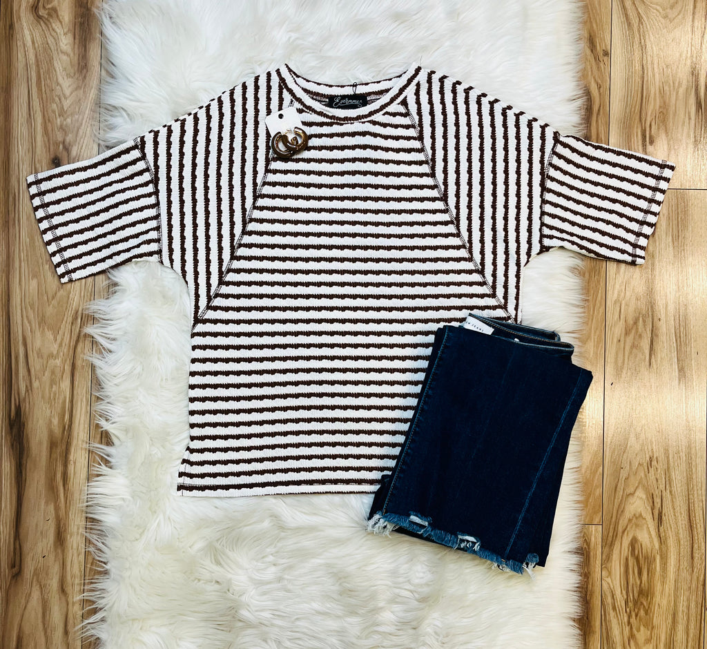 Women’s Evermmee Brown striped top