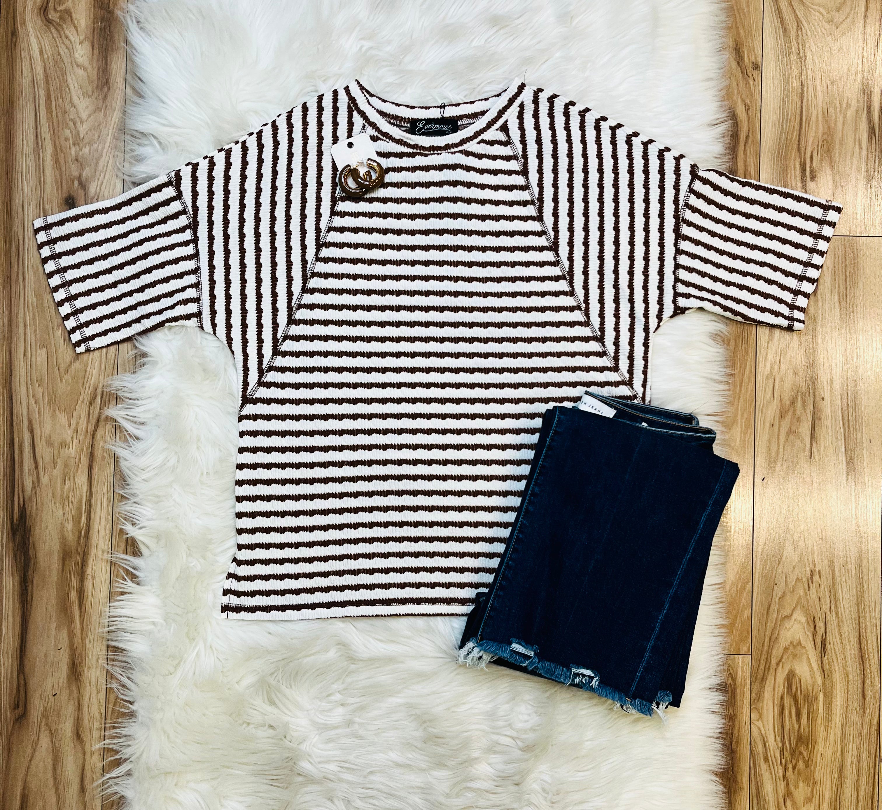 Women’s Evermmee Brown striped top